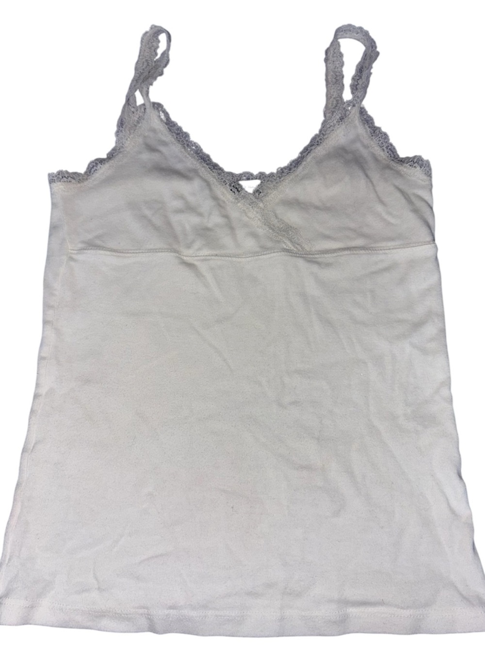 Brandy Melville Lace Trim Cami Tank Top in White | OS